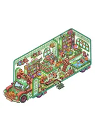 Kreativní antistresové vylepovačky – rumbox Kapibary, 1 scéna + 2 archy PET samolepek (13 × 19,6 cm)