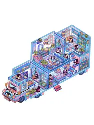 Kreativní antistresové vylepovačky – rumbox Tučňáci , 1 scéna + 2 archy PET samolepek (13 × 19,6 cm)