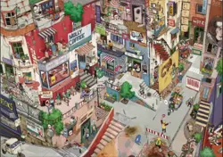 Kreativní antistresové vylepovačky – rumbox, 1 scéna + 2 archy PET samolepek (20 × 30 cm) Town Library