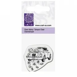 Průhledné silikonové razítko – Svatební auto (5 × 6 cm)