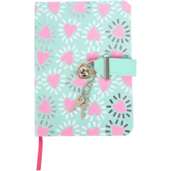 Deníček se zámkem A5 "srdíčka"– linkovaný, FSC® papír, se záložkou