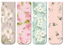 Magnetické záložky – romantická květinová kolekce (4 ks) Pastelová louka lásky