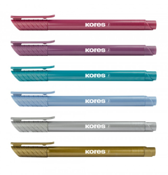 Popisovače Kores Metallic Style Marker 6ks