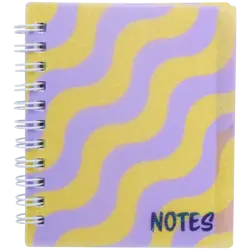 Mini poznámkový blok s kroužkovou vazbou a rozřazovači  Fialová – FSC® papír