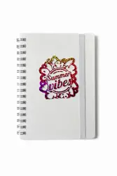 Poznámkový blok A6 s kroužkovou vazbou – 80 listů summer vibes bílá
