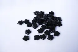 Korálky hvězdička černá 10 mm – 12 ks