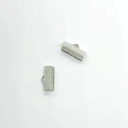 Plochá zamačkávací koncovka 16mm stříbrná 