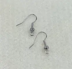 Náušnicové afroháčky s ozdobnou kuličkou 20mm v barvě stříbra