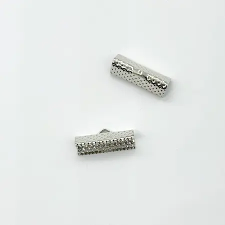 Plochá zamačkávací koncovka 20mm střibrna