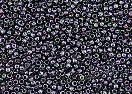 Rokajlové korálky - Round 15/0 : Metallic Amethyst Gun Metal TR-15-90 