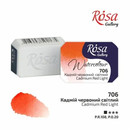 Akvarelová barva Rosa Gallery 2,5 ml – 706 cadmium red light