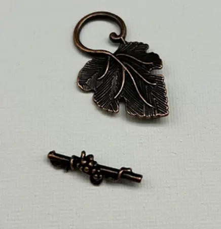 Americké zapínání ze zinkové slitiny - list - 22 x 37,5 mm Bronz