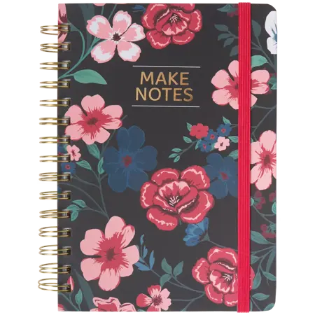 Poznámkový blok s gumičkou listečky