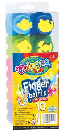 Prstové barvy Colorino s razítky 10ks