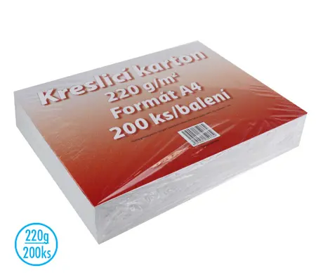 Kreslicí karton A4 220g 200ks bílý