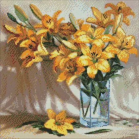 Diamantová mozaika 40×40 cm – kreativní sada s třpytivými kamínky  Dotek slunce 