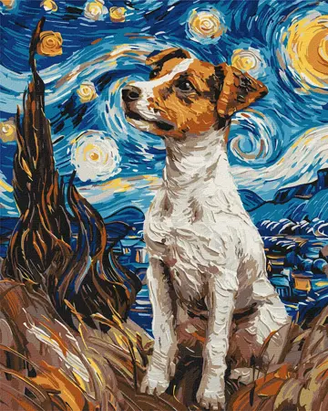 Malování podle čísel 40×50 cm – kreativní sada pro dospělé i děti  Okouzlující jack russell 
