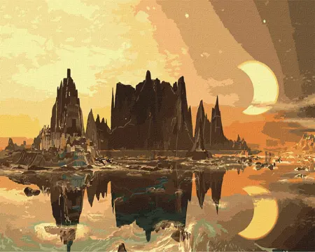 Malování podle čísel 40×50 cm – kreativní sada pro dospělé i děti  Zlaté město 