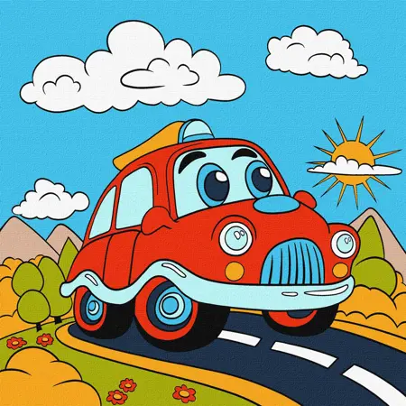 Malování podle čísel 25×25 cm – dětské motivy  Hezkou cestu