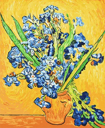 Malování podle čísel 40×50 cm – kreativní sada pro dospělé i děti  Kosatce ve váze. Van Gogh 