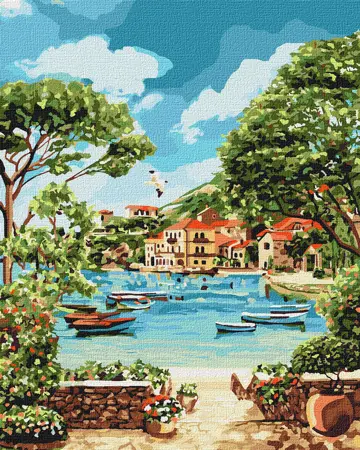 Malování podle čísel 40×50 cm – kreativní sada pro dospělé i děti  Odpočínek v zátoce 