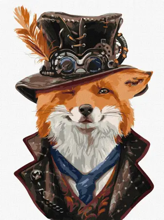 Malování podle čísel – plátno 30×40 cm Steampunková liška
