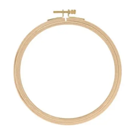 Dřevěný bukový vyšívací kroužek se zlatým šroubováním DMC 12.5cm