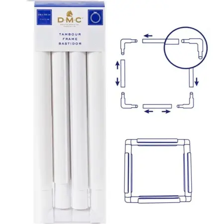 Čtvercový plastový rám DMC, 28 x 28 cm