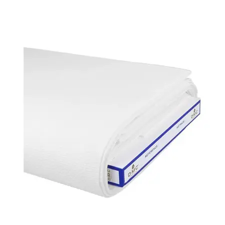 Vyšívací látka kanava Aida 14 ct DMC 100% bavlna bílá, metráž 50 cm x 110 cm (šíre látky)