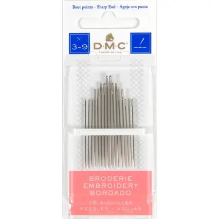 Vyšívací jehly DMC s ostrou špičkou 3-9