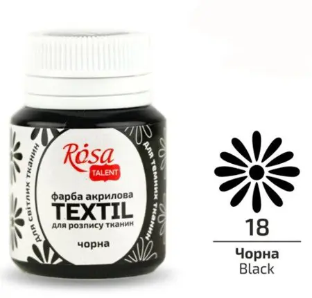 Barva na textil Rosa 20ml 18 černá