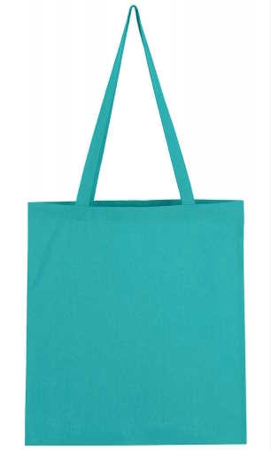 Bavlněná taška s dlouhým uchem  světle  tyrkysová / turquoise 38x42cm