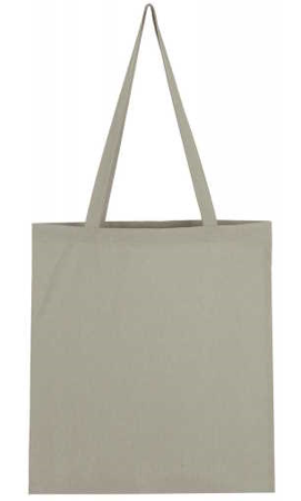 Bavlněná taška s dlouhým uchem  světle šedá / light grey 38x42cm