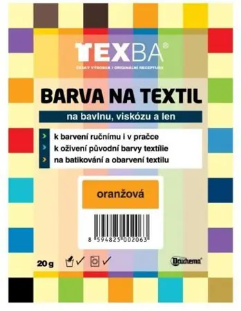 Barva na textil Texba 20g oranžová