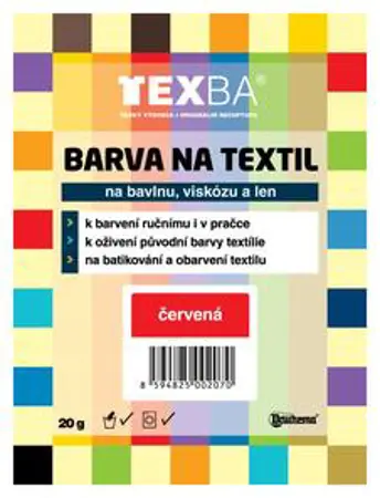Barva na textil Texba 20g 03 Červená 
