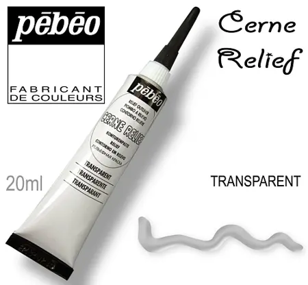 Nevypalovací kontura na sklo Cerne Relief 20ml  transparentní 
