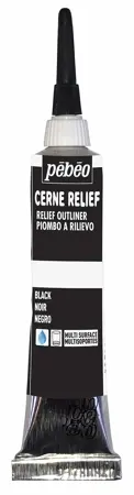 Nevypalovací kontura na sklo Cerne Relief 20ml černá