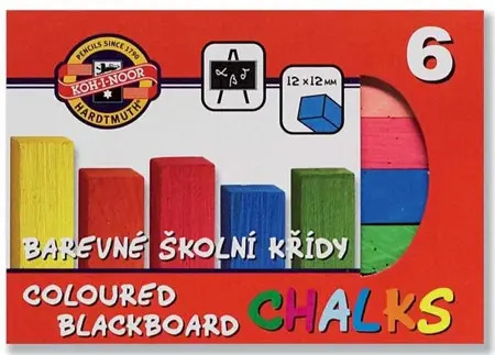 Křídy 6ks školní barevné   