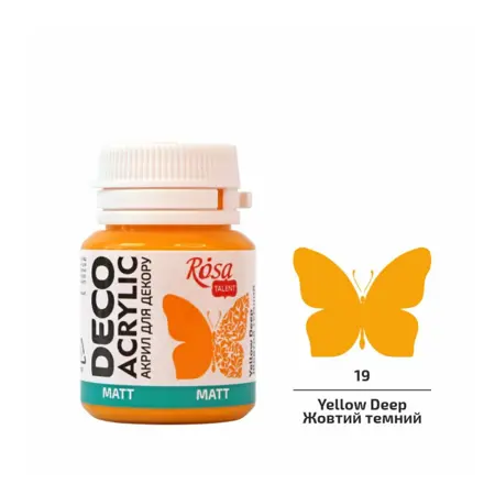 Akrylová barva Rosa Decor 20 ml – 19 Yellow deep