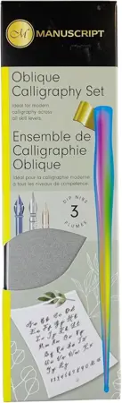 Kaligrafická sada Manuscript Oblique Calligraphy Set s duhovou násadkou