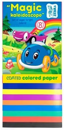 Barevné papíry A4 105g KALEIDOSCOP 8 archů