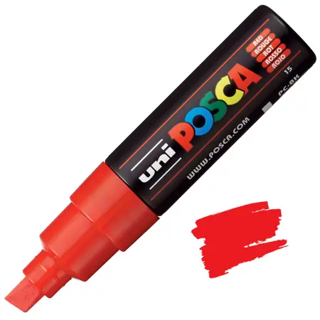 Akrylový fix Uni Posca PC-8K 8 mm – 15 červená red