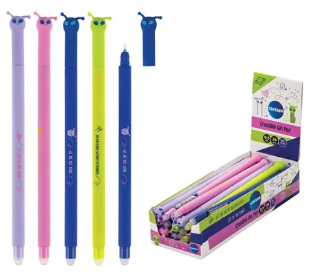 Gelové pero gumovatelné UFO  modrá