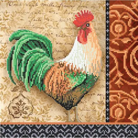 Kohout Předtištěné plátno pro korálkové vyšívání (bez korálků)