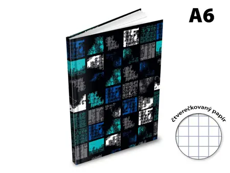 Záznamová kniha A6 MFP 100l/čtvereček  