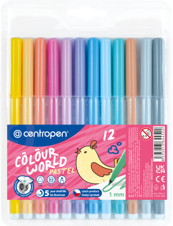 Popisovače Centropen Pastel 12ks