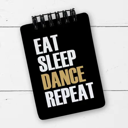 Blok kroužková vazba A7 Eat sleep dance repeat