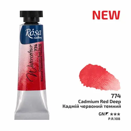 Akvarelová barva Rosa Gallery 10 ml – 774 cadmium red deep
