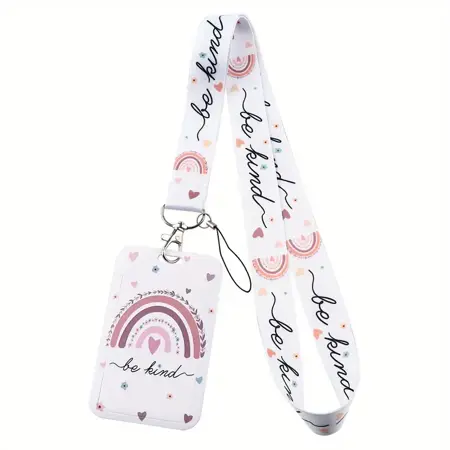 Šňůrka na krk s karabinou a poutkem, pouzdro na kartu be kind