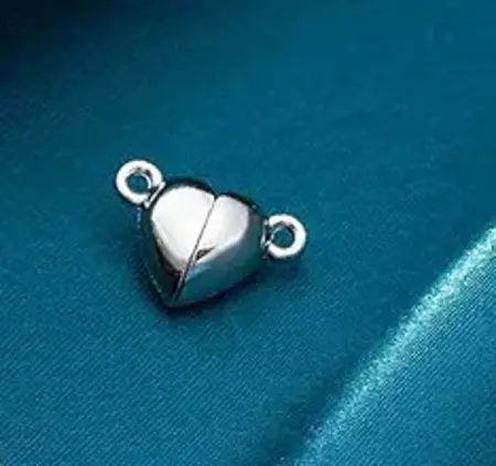  Magnetické zapínání srdíčko 11*13 mm Stříbro